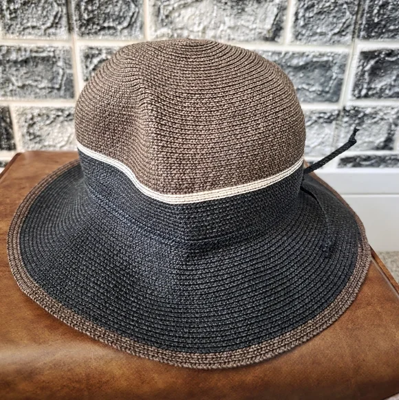 Rare Diane Harty Millinery Women\'s Elegant Black/ Brown Woven Hat Vintage Percher Hat - Etsy main image 3